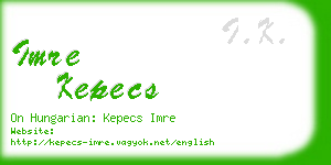 imre kepecs business card